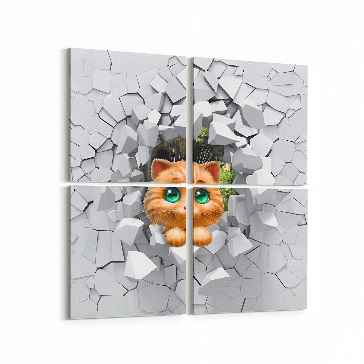 Olla 12724K4 Çocuk Odası Görseli 4'lü Kanvas Tablo (Ölçü: 145X145)