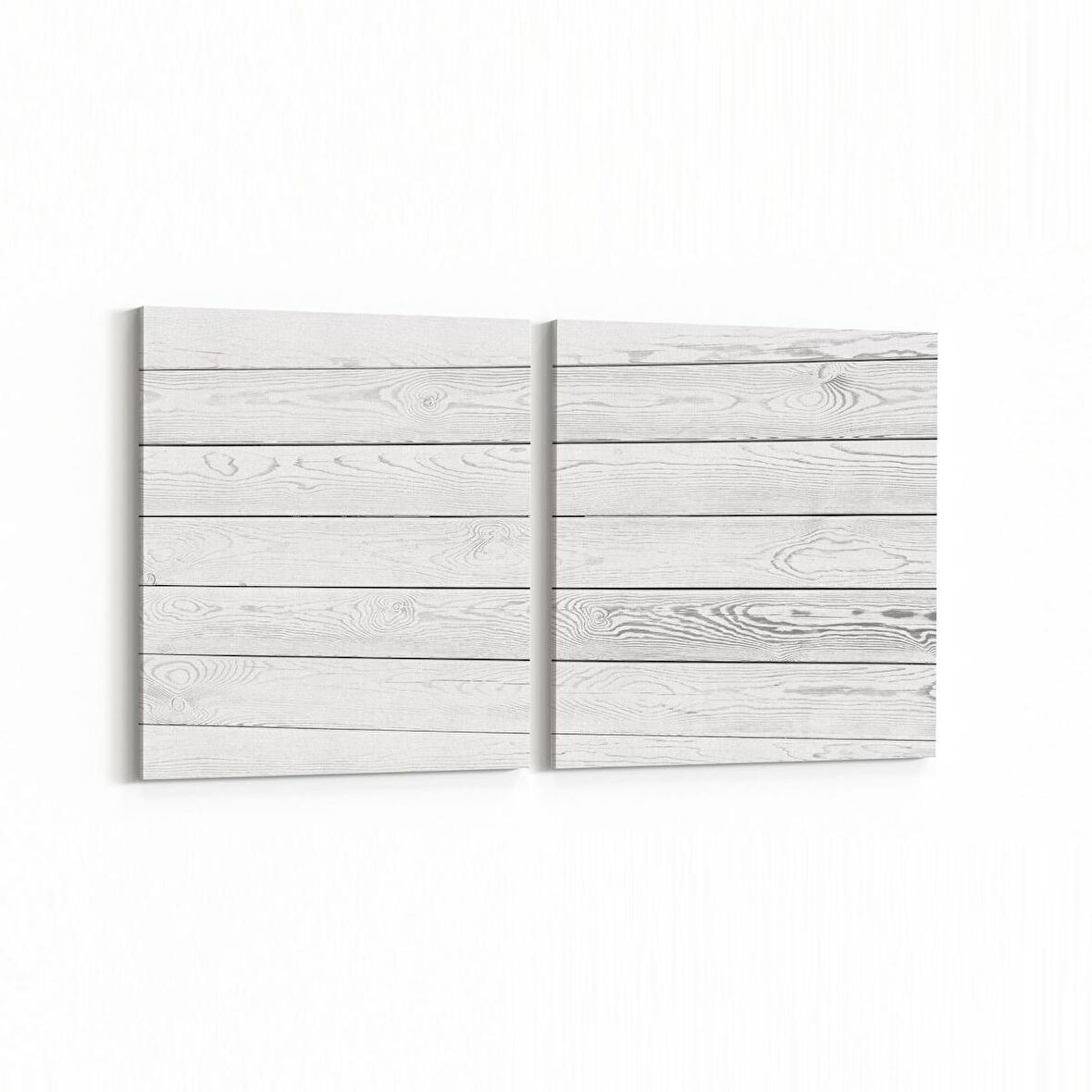 Olla 12033K2Y Ahşap Desen Görseli Kare 2'li Yatay Kanvas Tablo (Ölçü: 125X60)