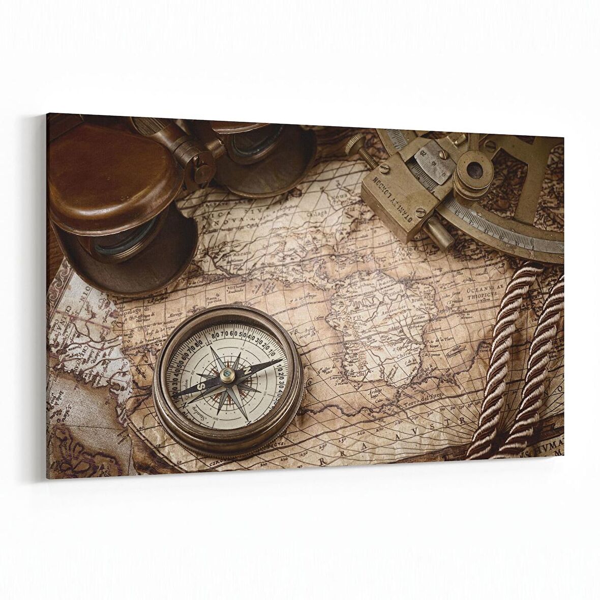 Olla 16165Y Harita Görseli Yatay Kanvas Tablo (Ölçü: 90X60)