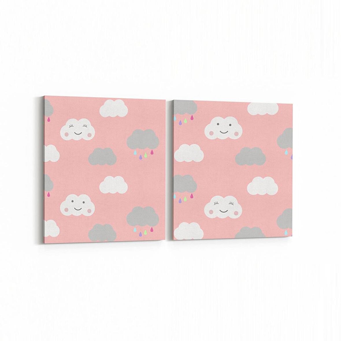 Olla 12707K2Y Çocuk Odası Görseli 2'li Yatay Kanvas Tablo (Ölçü: 85X40)