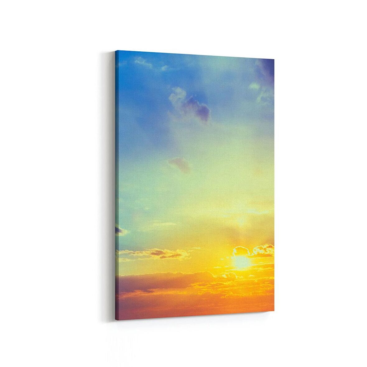 Olla 15987D Günbatımı Görseli Dikey Kanvas Tablo (Ölçü: 100X150)