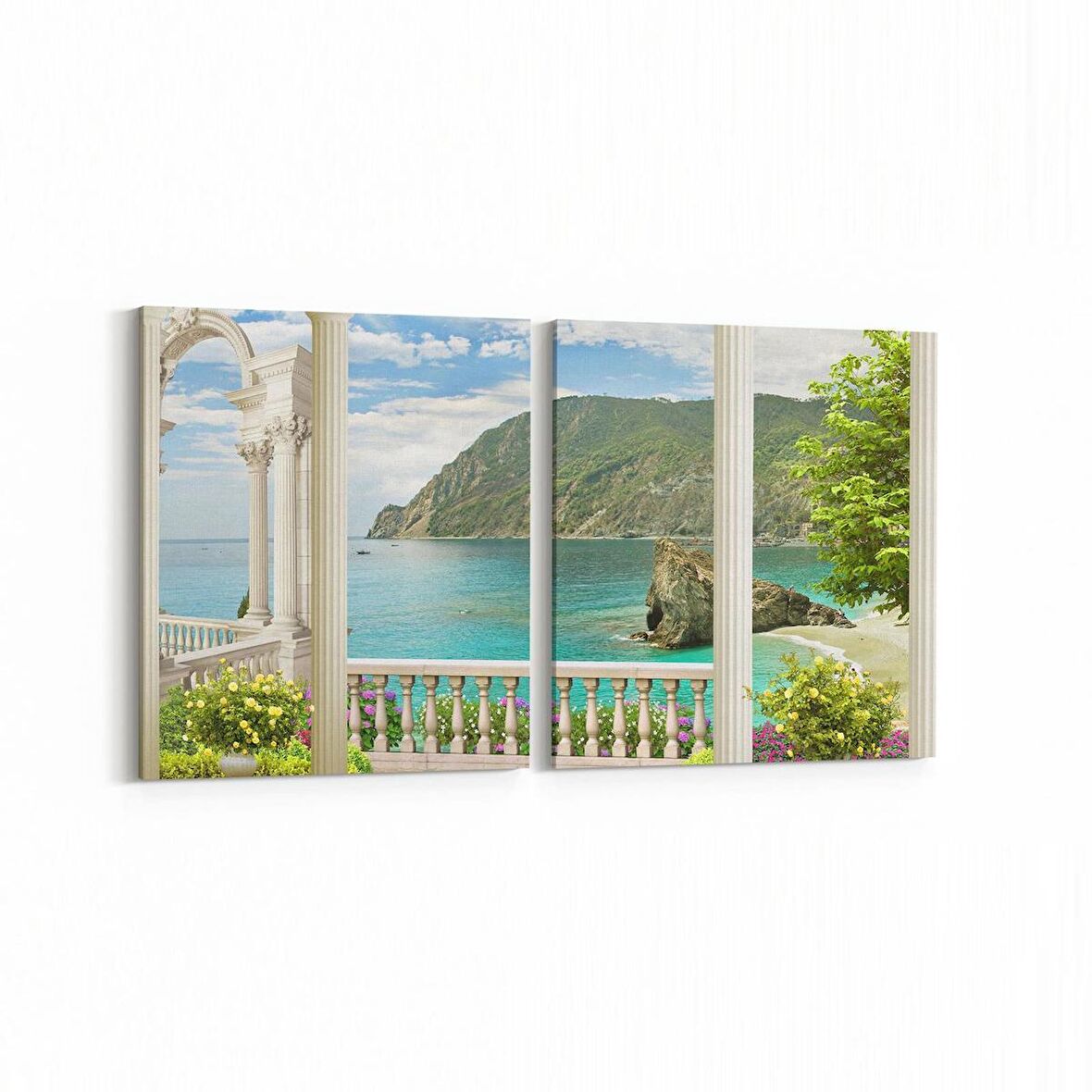 Olla 14236K2Y Doğa / Manzara Görseli Kare 2'li Yatay Kanvas Tablo (Ölçü: 145X70)