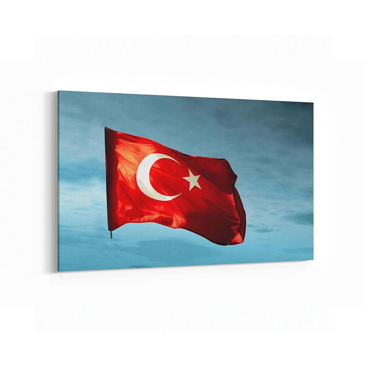 Olla 17538Y Türk Bayrağı Görseli Yatay Kanvas Tablo (Ölçü: 120X80)