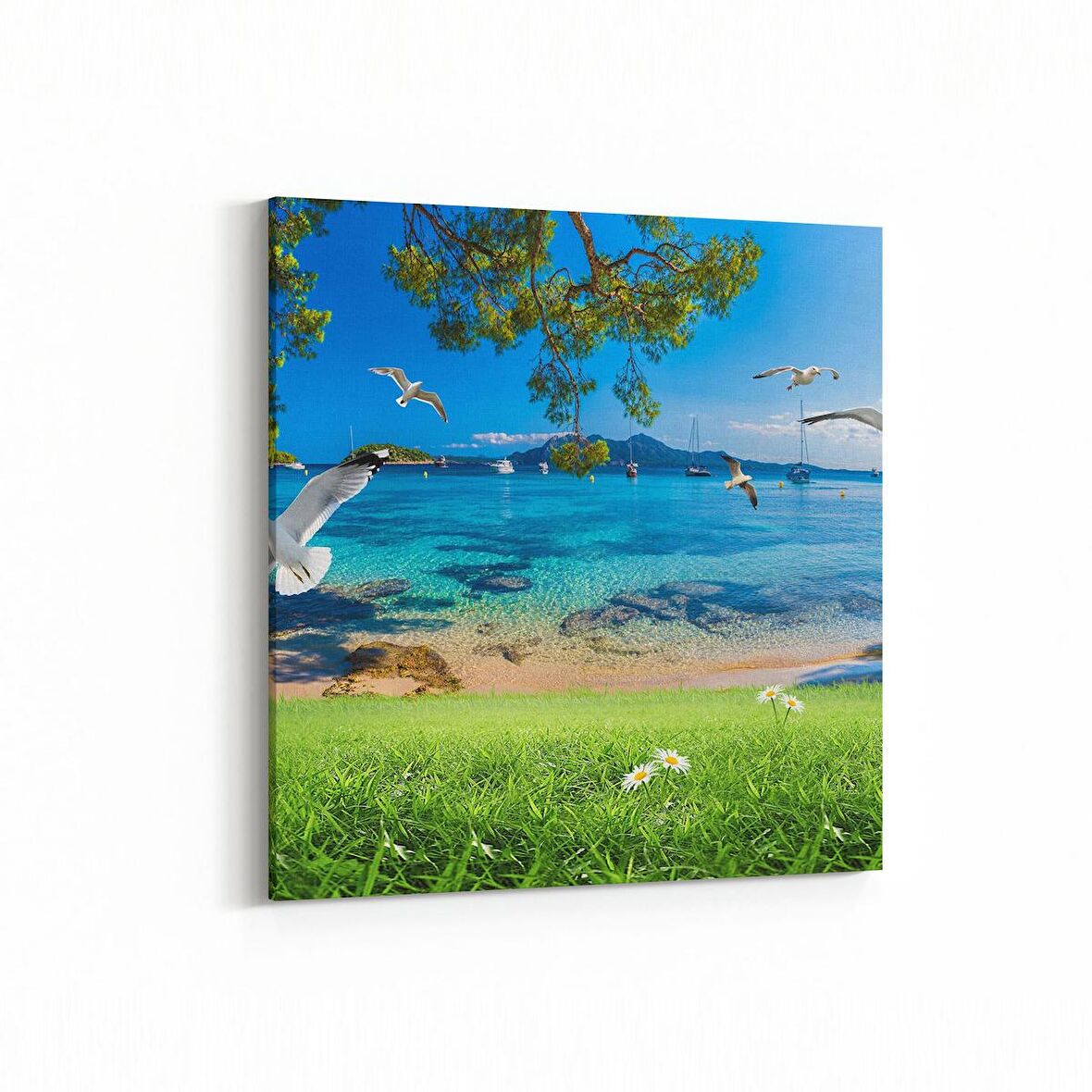 Olla 13383K Doğa / Manzara Görseli Kare Kanvas Tablo (Ölçü: 25X25)