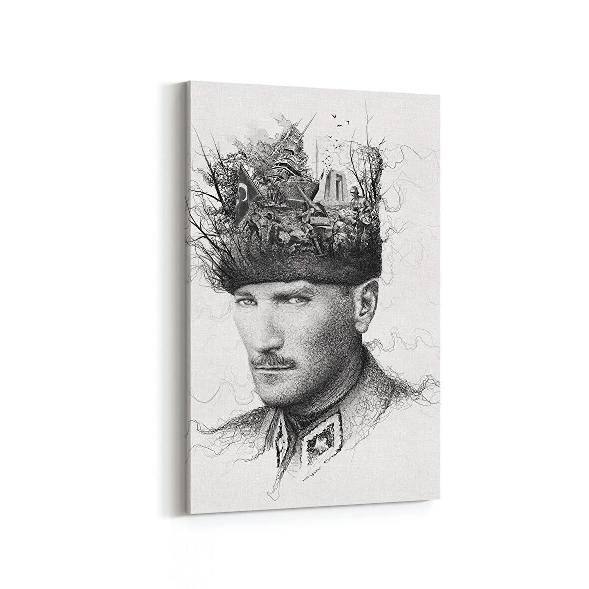 Olla 12406D Mustafa Kemal Atatürk Dikey Kanvas Tablo (Ölçü: 70X105)