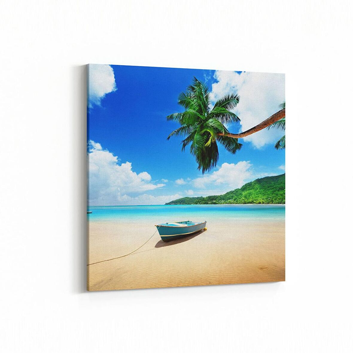 Olla 16422K Kumsal / Sahil Görseli Kare Kanvas Tablo (Ölçü: 25X25)