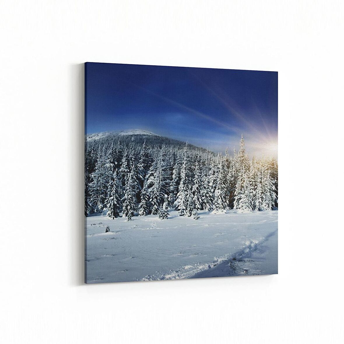 Olla 16127K Günbatımı Görseli Kare Kanvas Tablo (Ölçü: 25X25)