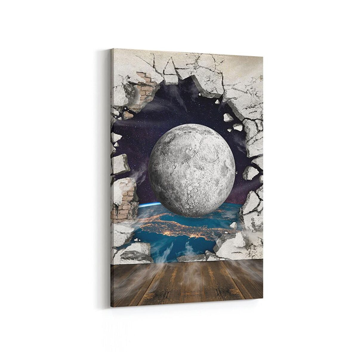 Olla 17690D Uzay Görseli Dikey Kanvas Tablo (Ölçü: 60X90)