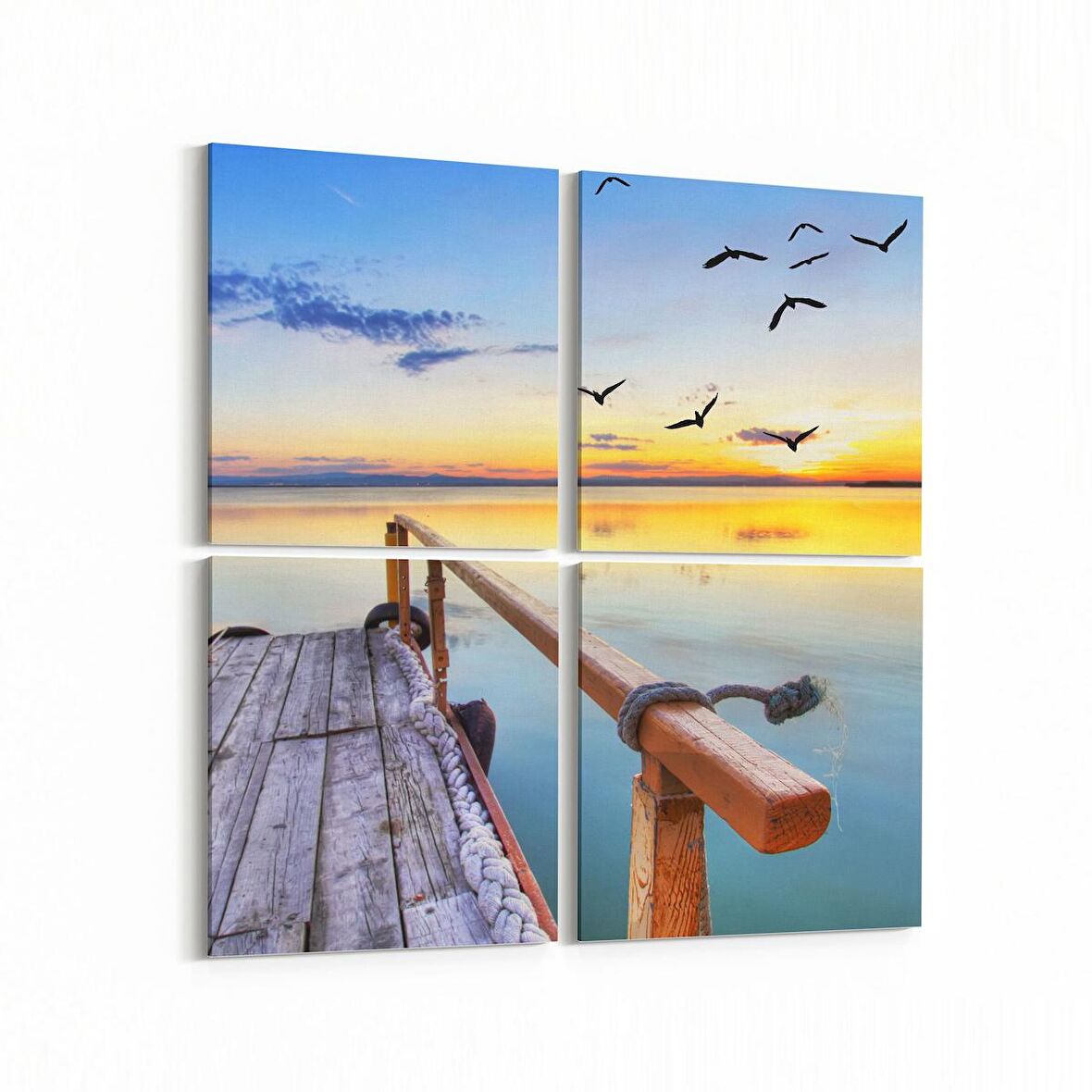 Olla 13672K4 Doğa / Manzara Görseli Kare 4'lü Kanvas Tablo (Ölçü: 65X65)