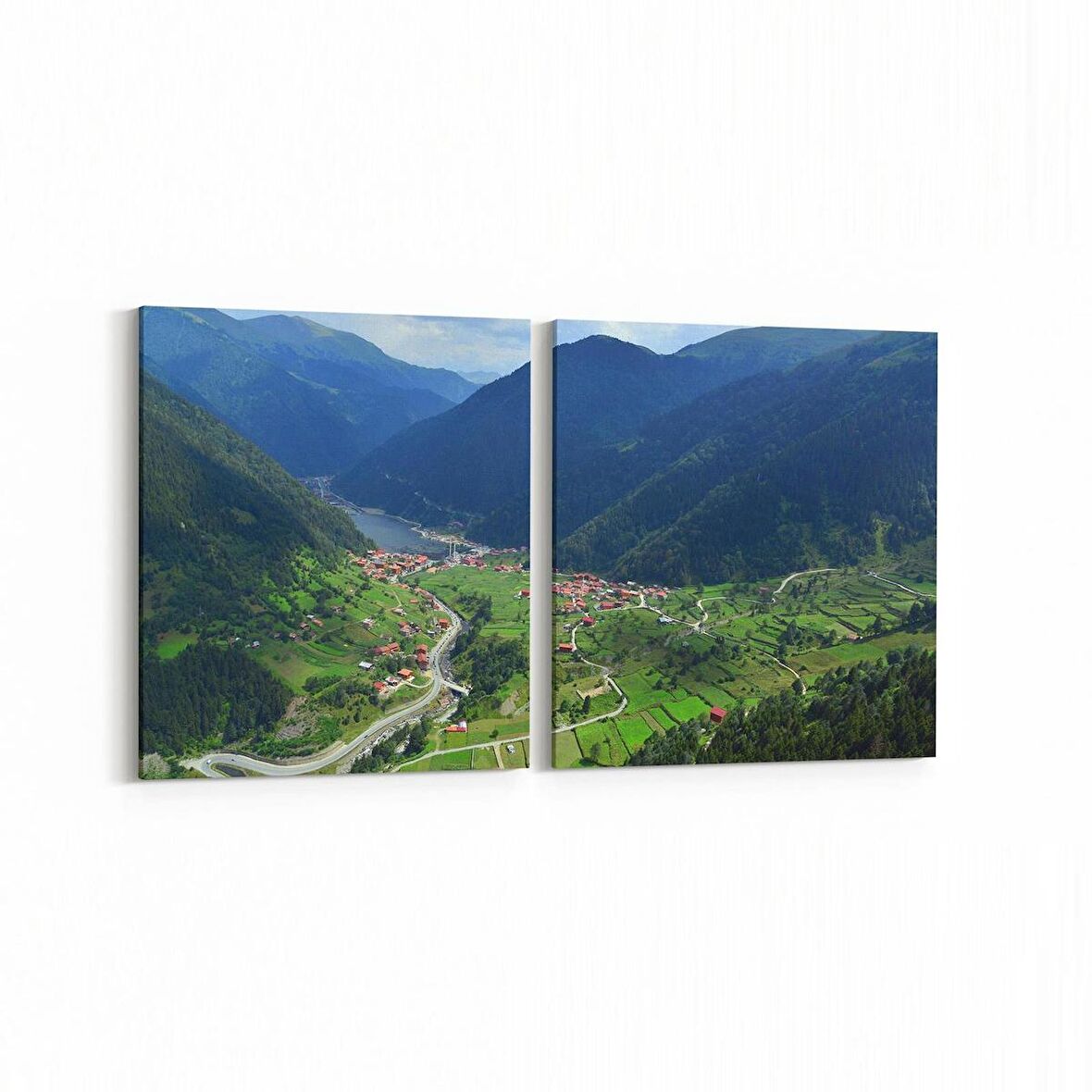 Olla 13985K2Y Doğa / Manzara Görseli Kare 2'li Yatay Kanvas Tablo (Ölçü: 85X40)
