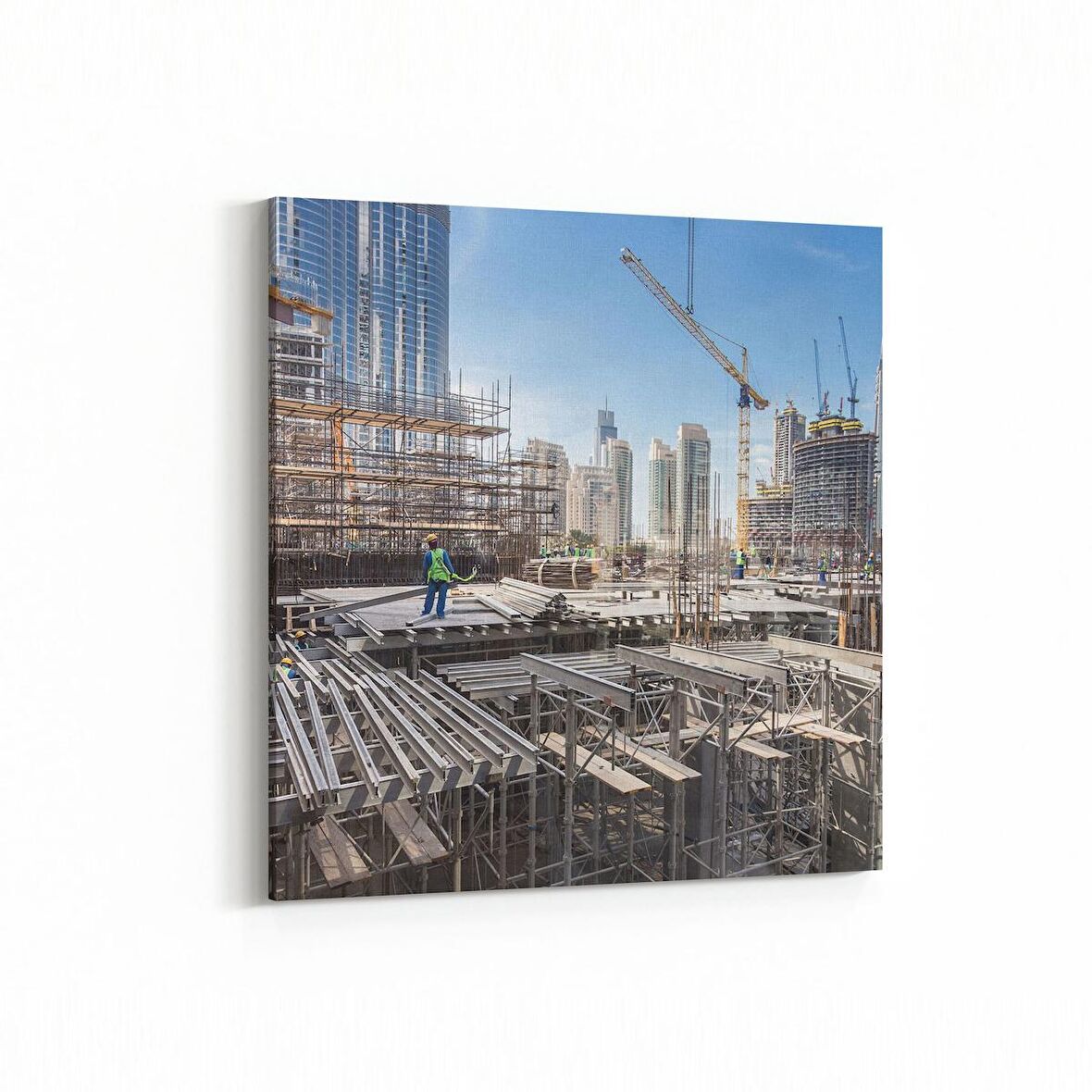 Olla 18728K Yapı Görseli Kare Kanvas Tablo (Ölçü: 25X25)