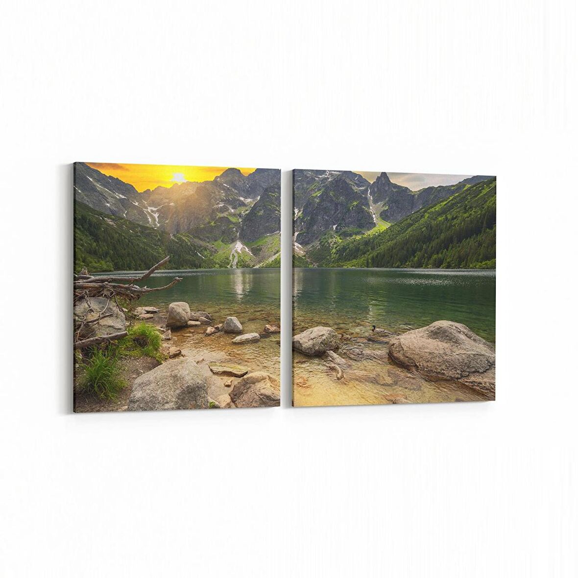 Olla 14107K2Y Doğa / Manzara Görseli Kare 2'li Yatay Kanvas Tablo (Ölçü: 85X40)