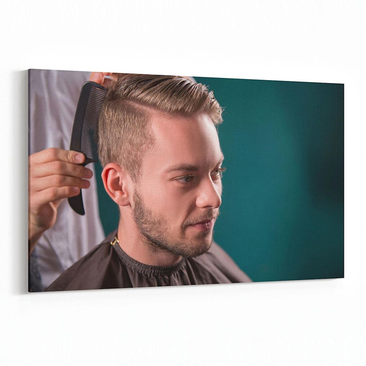 Olla 16315Y Kuaför / Berber Görseli Yatay Kanvas Tablo (Ölçü: 90X60)