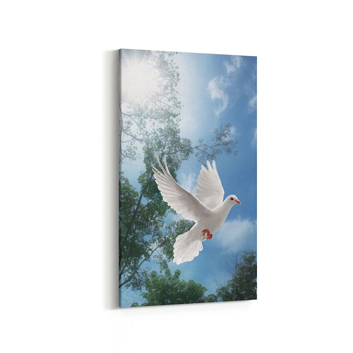 Olla 15846DD Gökyüzü Kuşlar Görseli Dikey Dar Kanvas Tablo (Ölçü: 60X120)