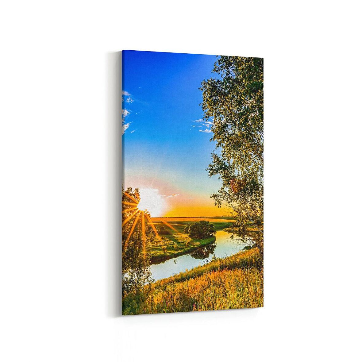 Olla 15973DD Günbatımı Görseli Dikey Dar Kanvas Tablo (Ölçü: 40X80)