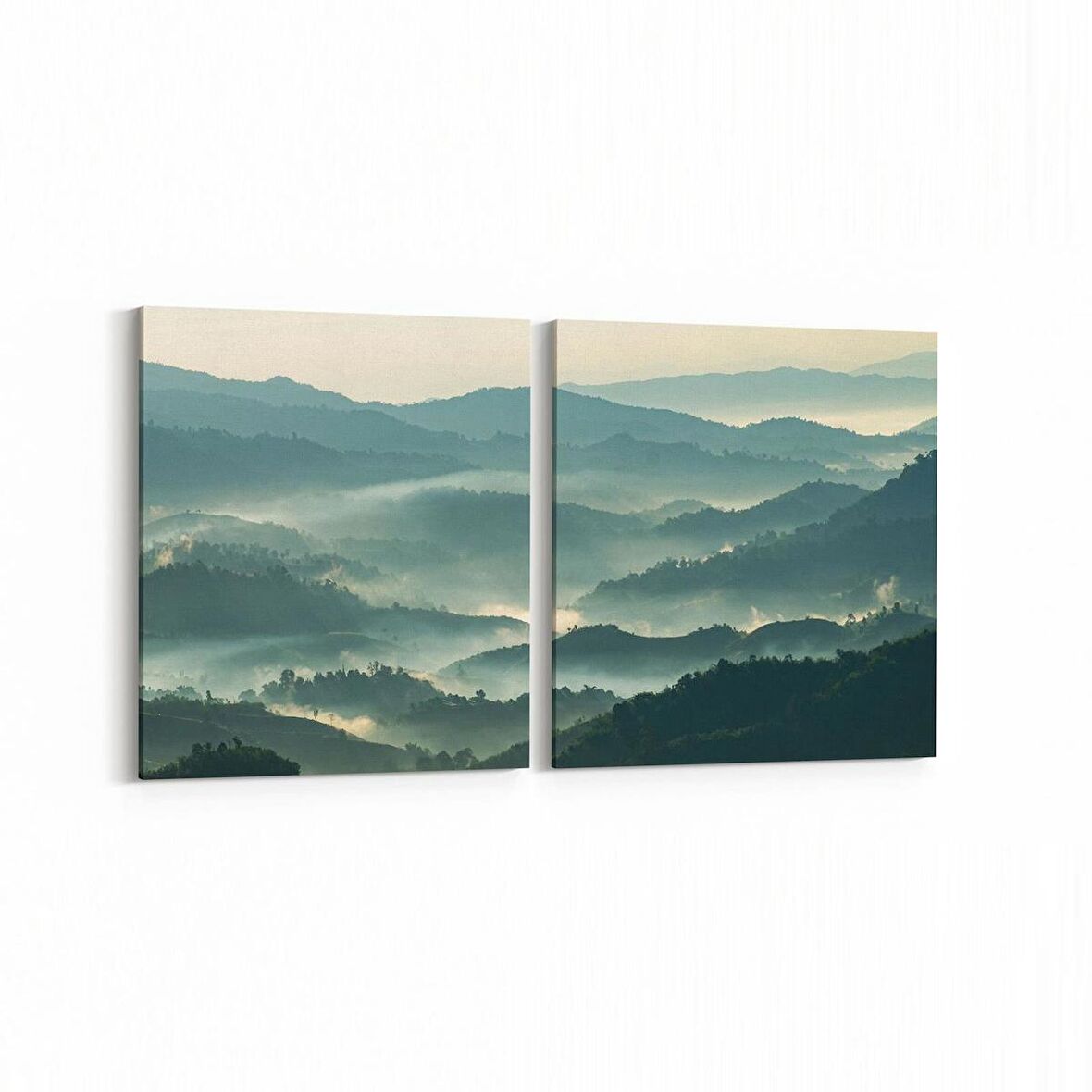 Olla 13252K2Y Doğa / Manzara Görseli Kare 2'li Yatay Kanvas Tablo (Ölçü: 65X30)