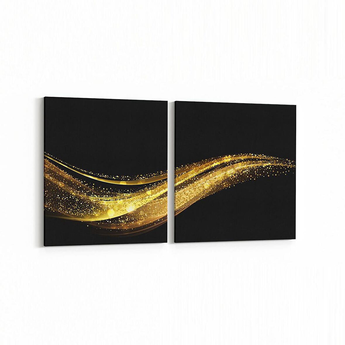 Olla 10196K2Y Abstract Görsel Kare 2'li Yatay Kanvas Tablo (Ölçü: 145X70)