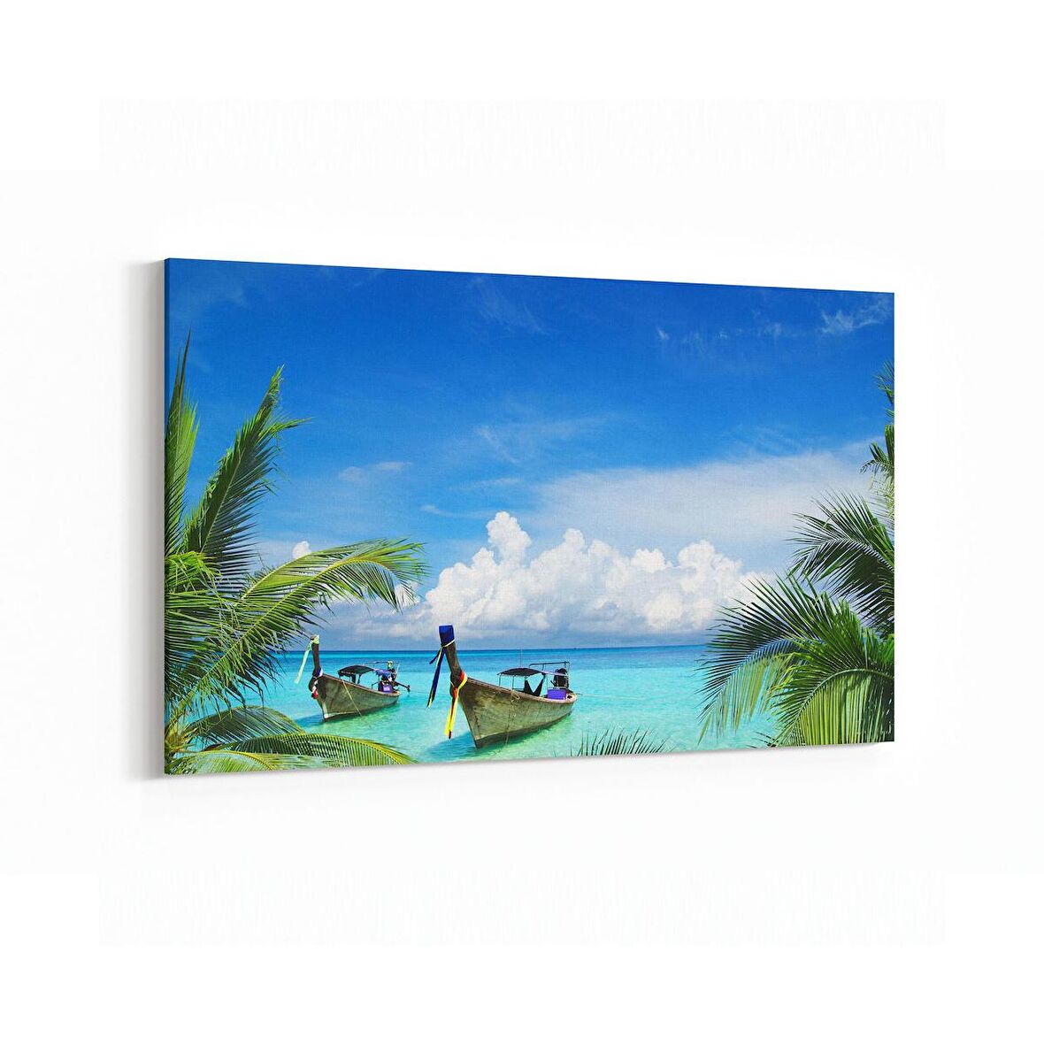 Olla 16345Y Kumsal / Sahil Görseli Yatay Kanvas Tablo (Ölçü: 90X60)