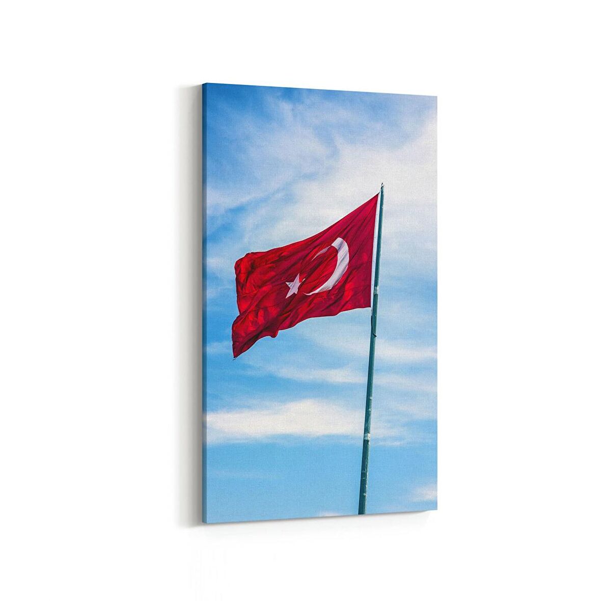 Olla 17548DD Türk Bayrağı Görseli Dikey Dar Kanvas Tablo (Ölçü: 40X80)