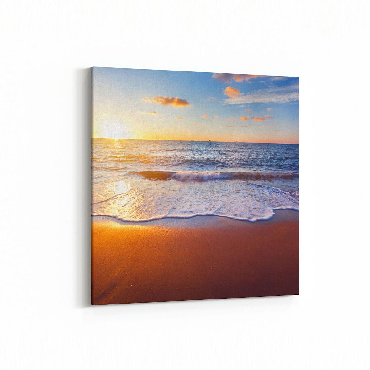 Olla 15924K Günbatımı Görseli Kare Kanvas Tablo (Ölçü: 25X25)