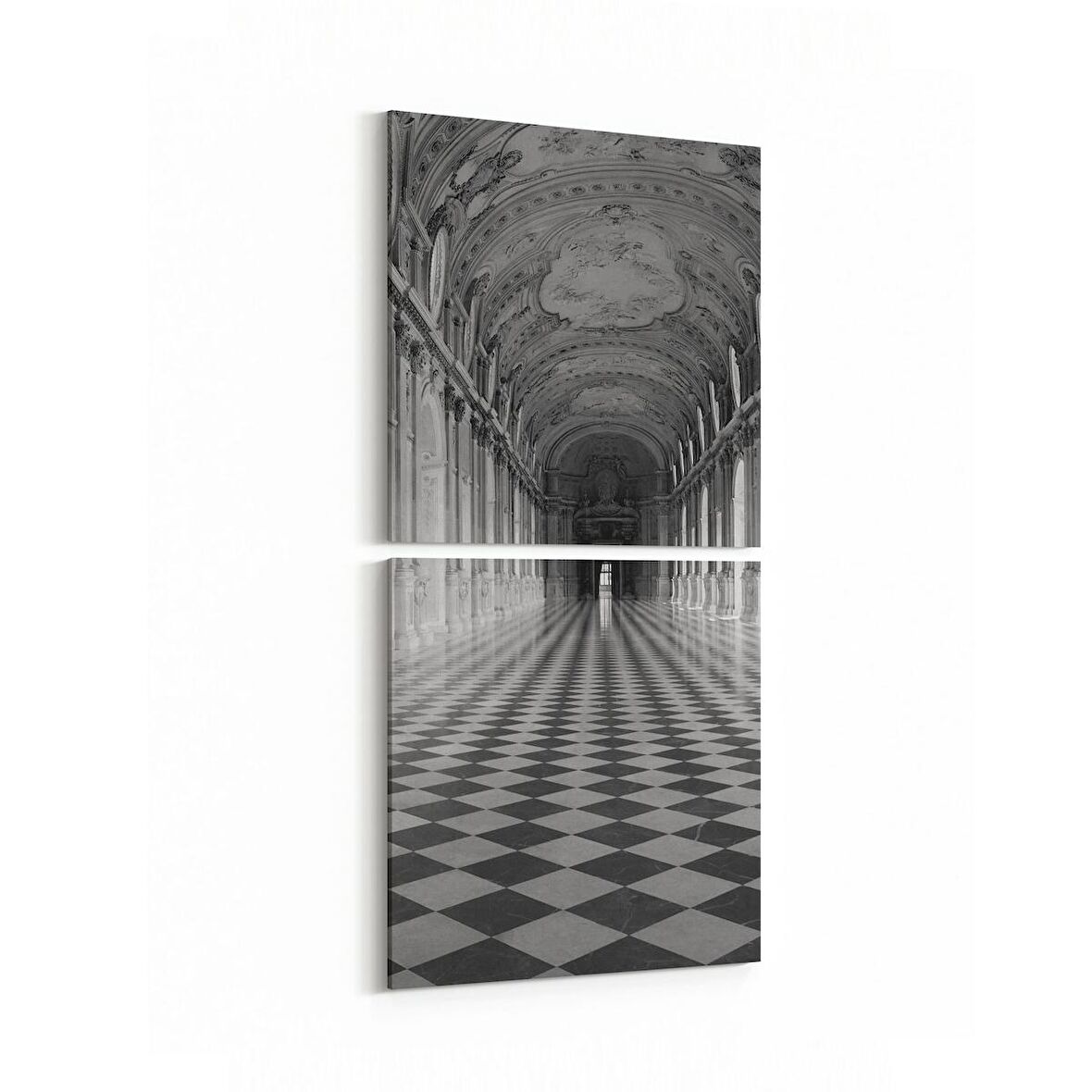 Olla 18018KD Yapı Görseli Kare 2'li Dikey Kanvas Tablo (Ölçü: 30X65)