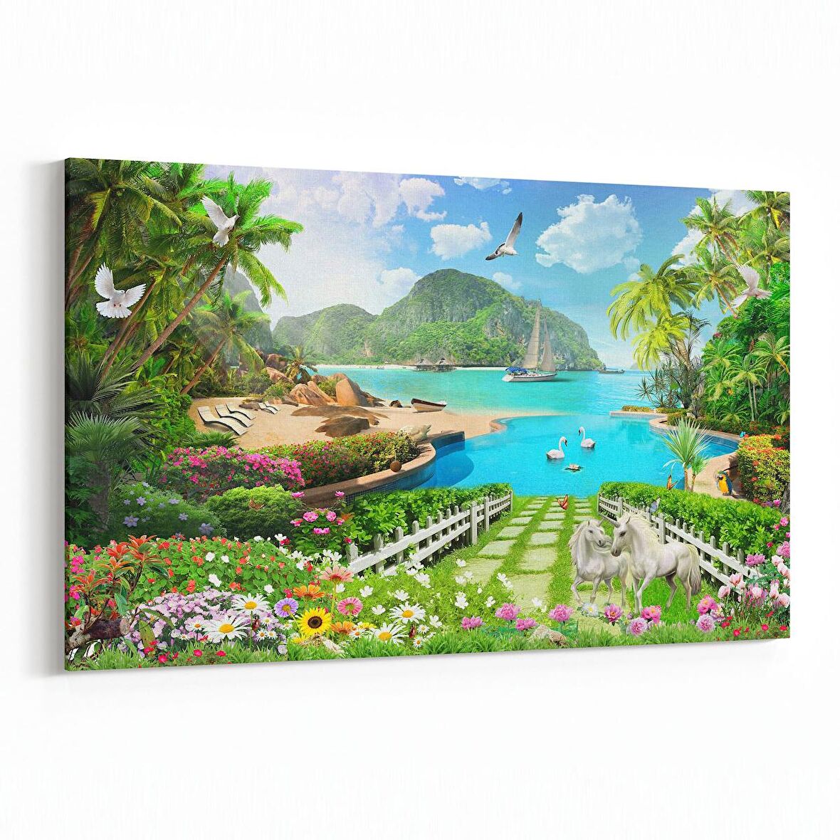 Olla 13634Y Doğa / Manzara Görseli Yatay Kanvas Tablo (Ölçü: 90X60)