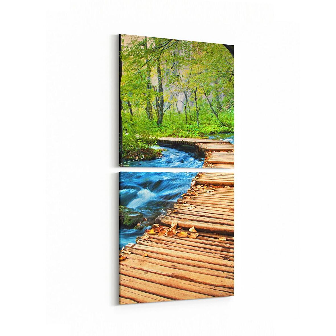 Olla 13325K2D Doğa / Manzara Görseli Kare 2'li Dikey Kanvas Tablo (Ölçü: 30X65)