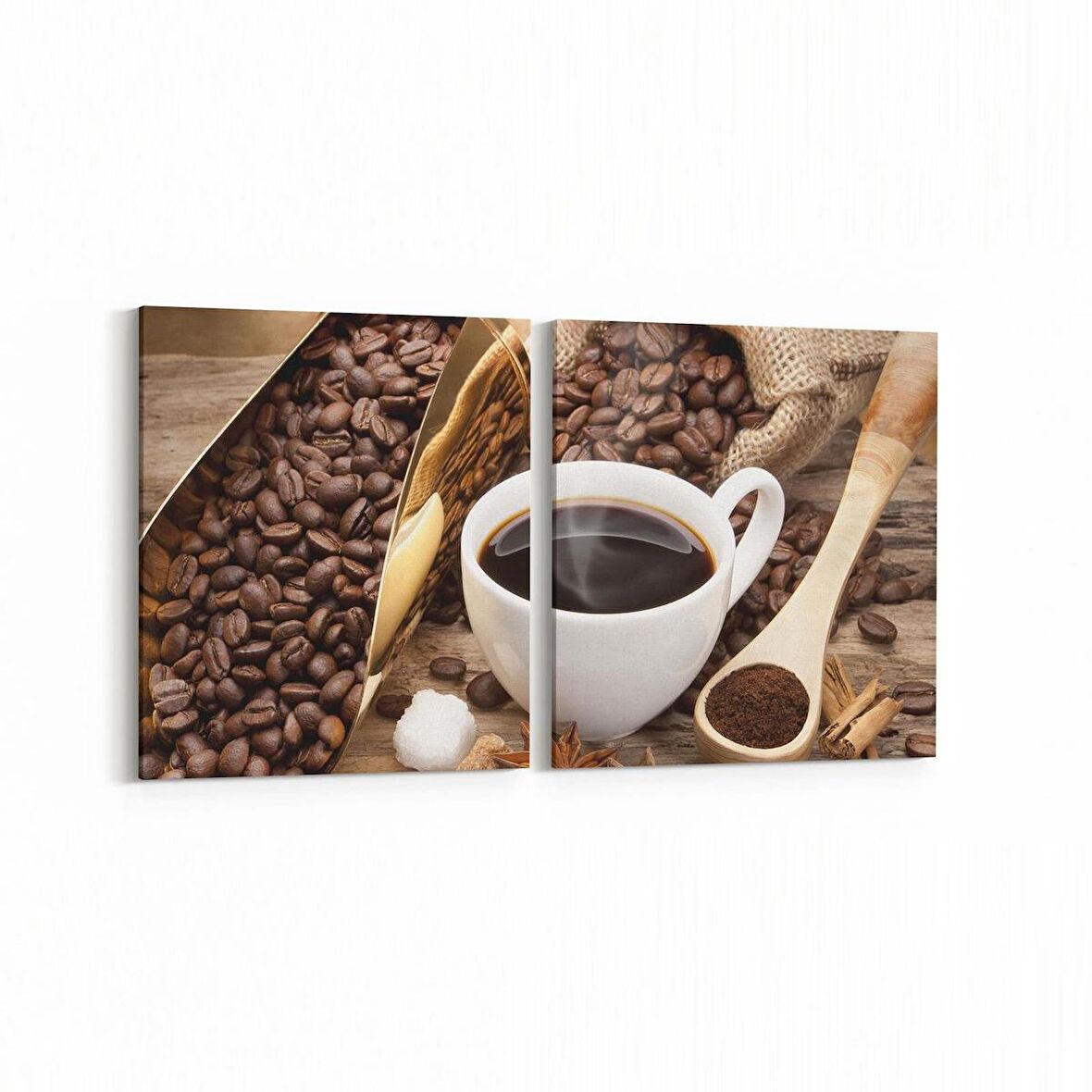 Olla 15089K2Y Gıda Görseli Kare 2'li Yatay Kanvas Tablo (Ölçü: 125X60)