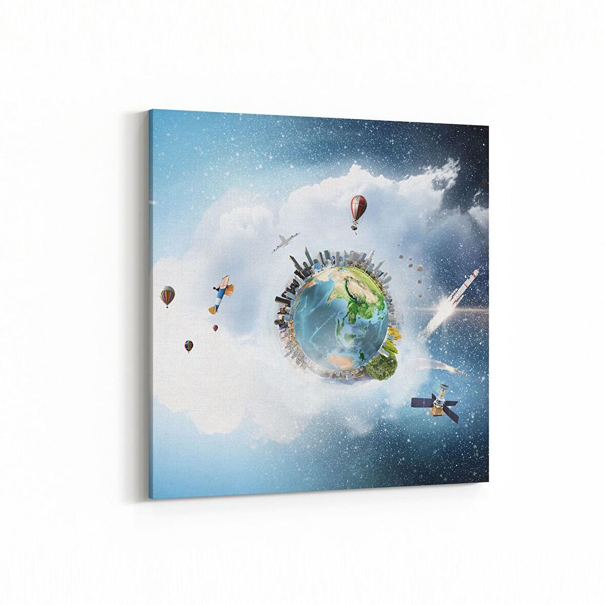 Olla 17666K Uzay Görseli Kare Kanvas Tablo (Ölçü: 30X30)