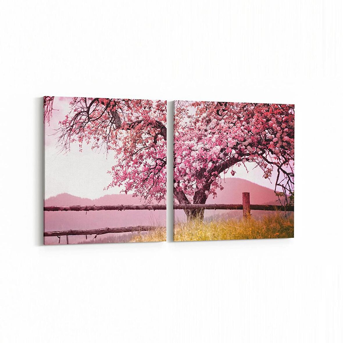 Olla 13622K2Y Doğa / Manzara Görseli Kare 2'li Yatay Kanvas Tablo (Ölçü: 85X40)