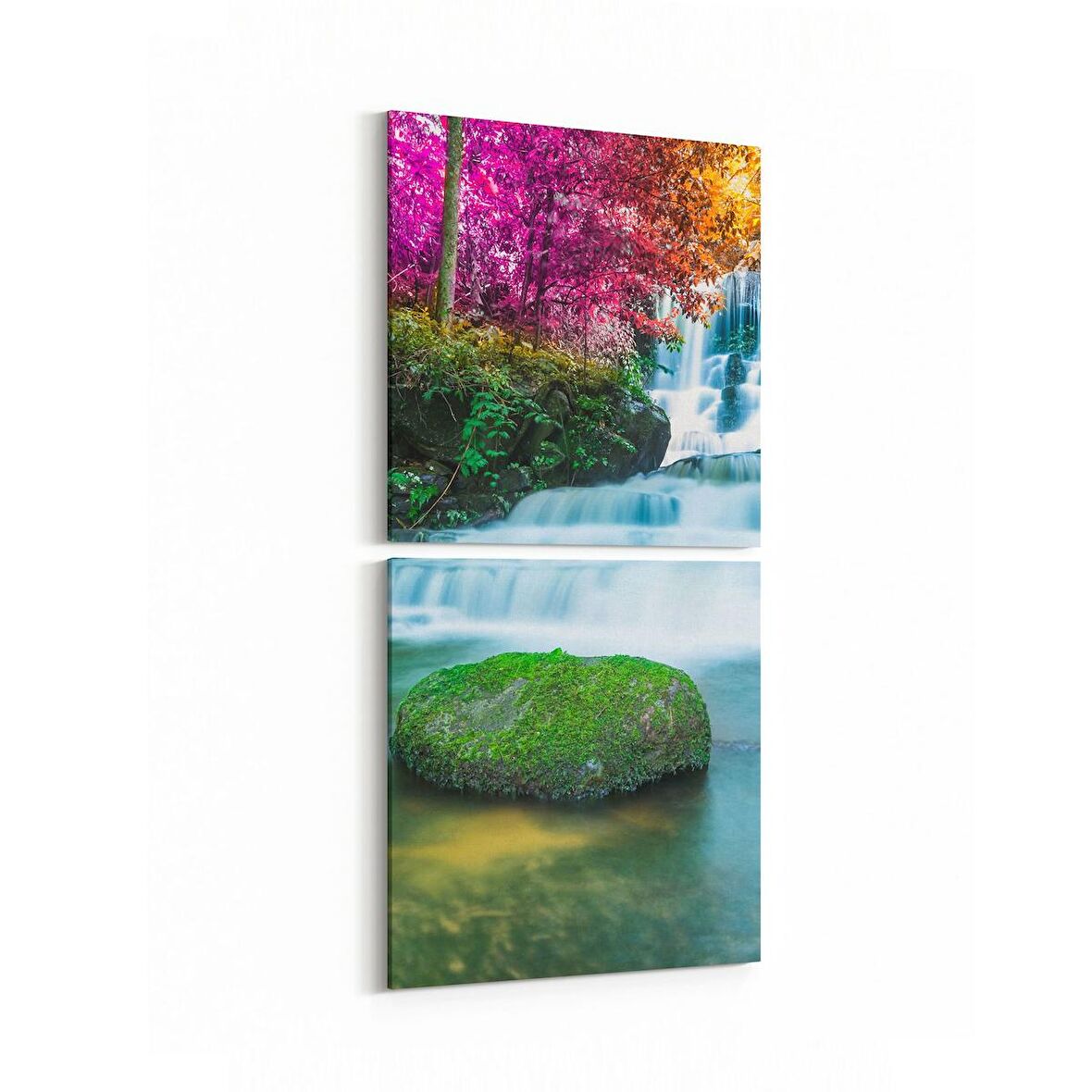 Olla 14305K2D Doğa / Manzara Görseli Kare 2'li Dikey Kanvas Tablo (Ölçü: 30X65)