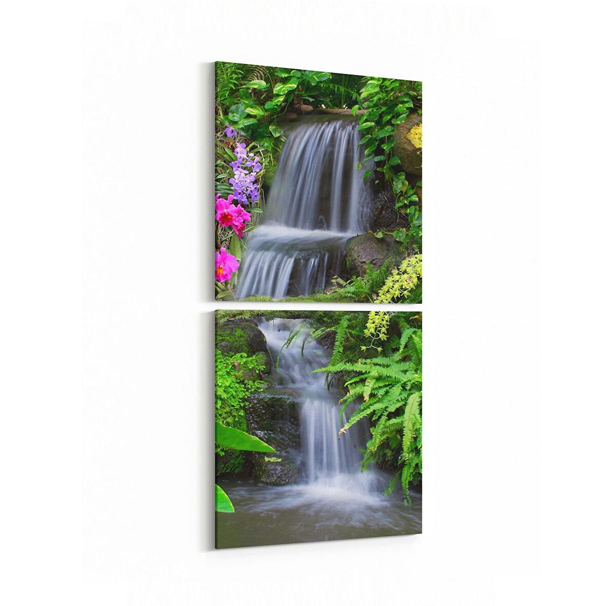 Olla 13238K2D Doğa / Manzara Görseli Kare 2'li Dikey Kanvas Tablo (Ölçü: 30X65)