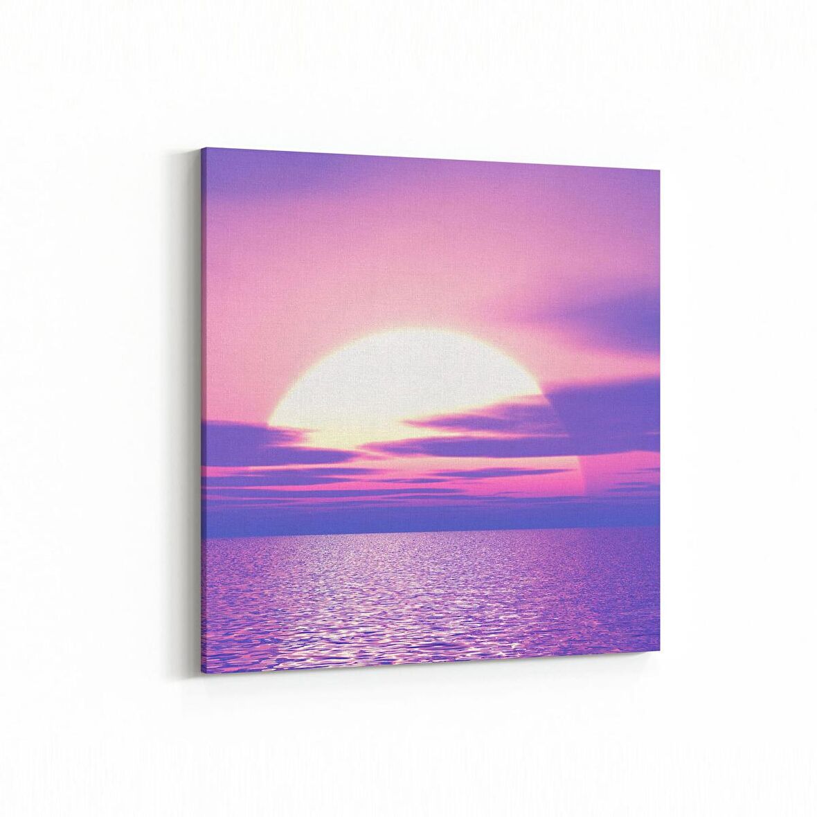 Olla 15961K Günbatımı Görseli Kare Kanvas Tablo (Ölçü: 25X25)