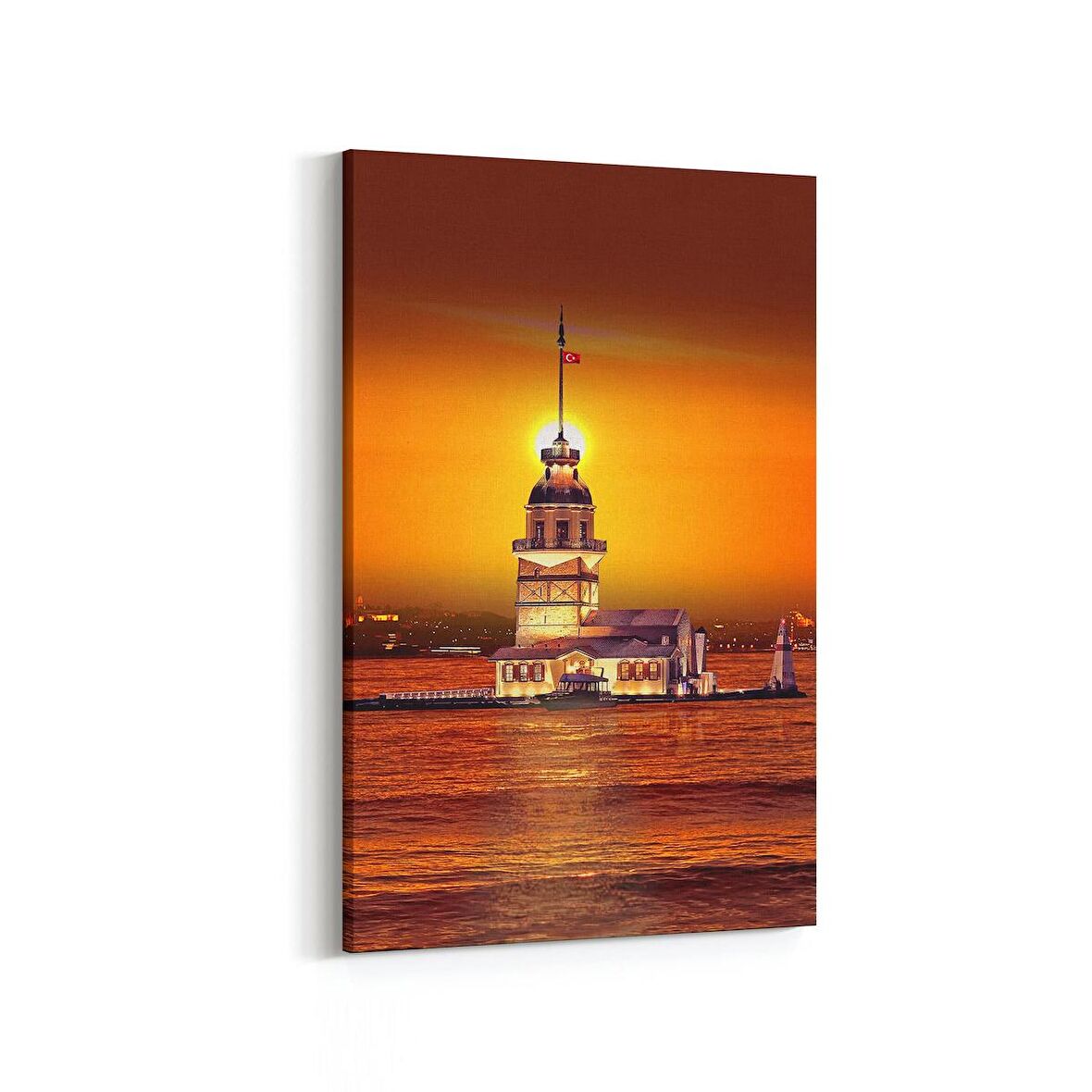 Olla 16085D Günbatımı Görseli Dikey Kanvas Tablo (Ölçü: 60X90)