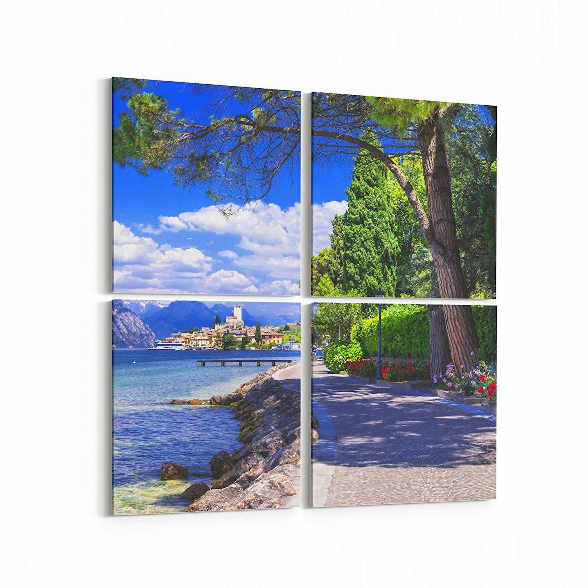 Olla 13809K4 Doğa / Manzara Görseli Kare 4'lü Kanvas Tablo (Ölçü: 145X145)