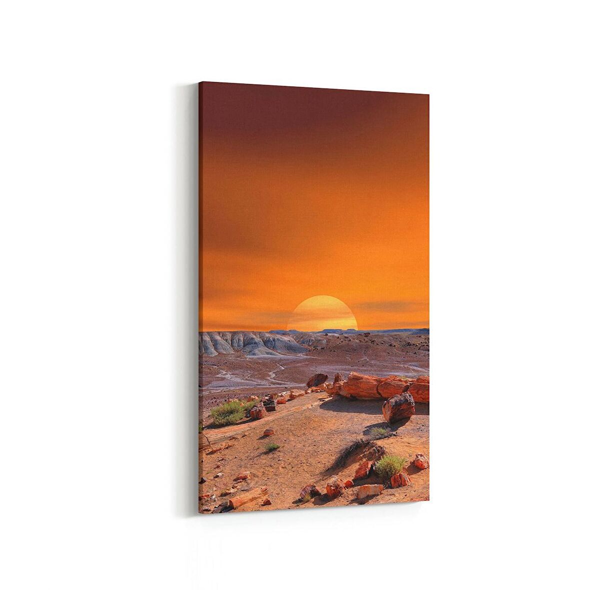 Olla 16004DD Günbatımı Görseli Dikey Dar Kanvas Tablo (Ölçü: 60X120)