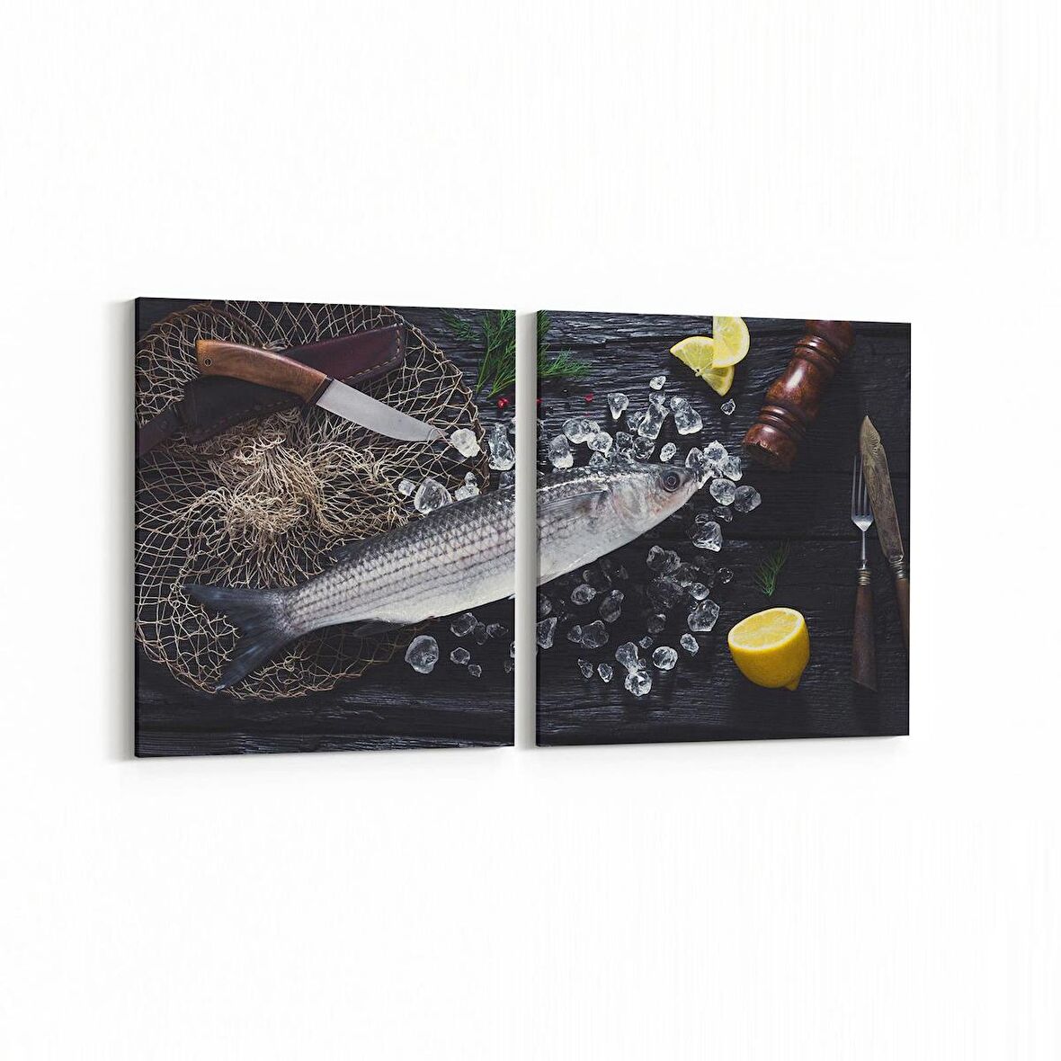 Olla 15193K2Y Gıda Görseli Kare 2'li Yatay Kanvas Tablo (Ölçü: 125X60)