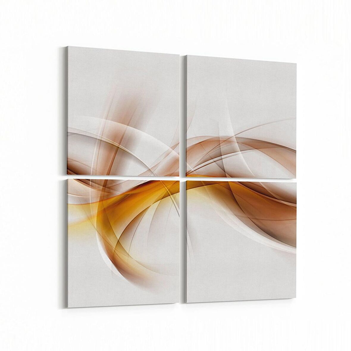 Olla 10145K4 Abstract Görsel Kare 4'lü Kanvas Tablo (Ölçü: 145X145)