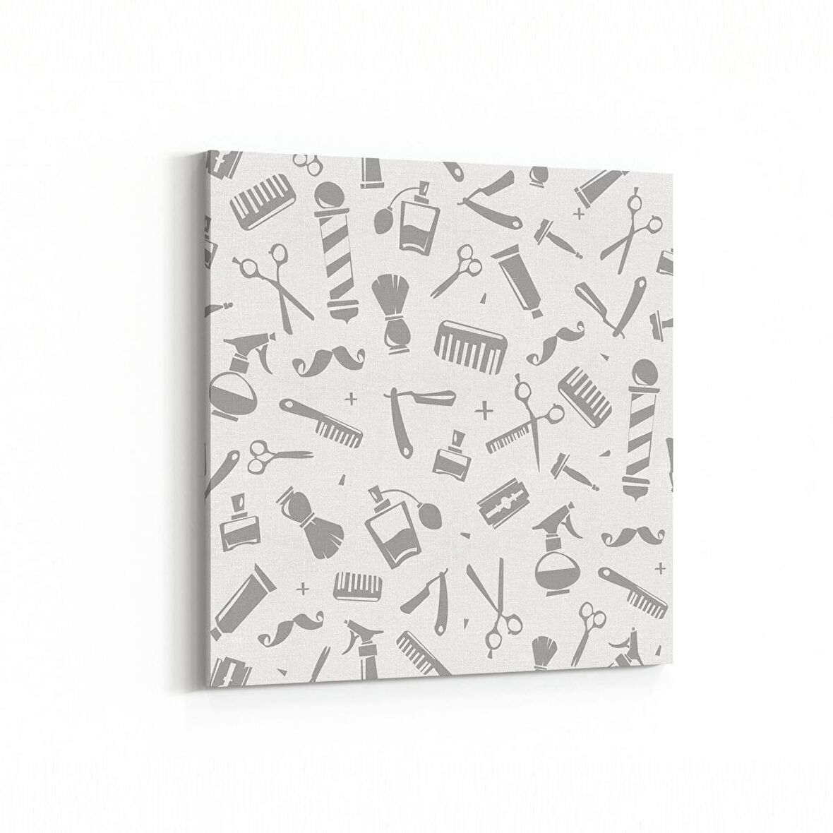 Olla 16334K Kuaför / Berber Görseli Kare Kanvas Tablo (Ölçü: 60X60)