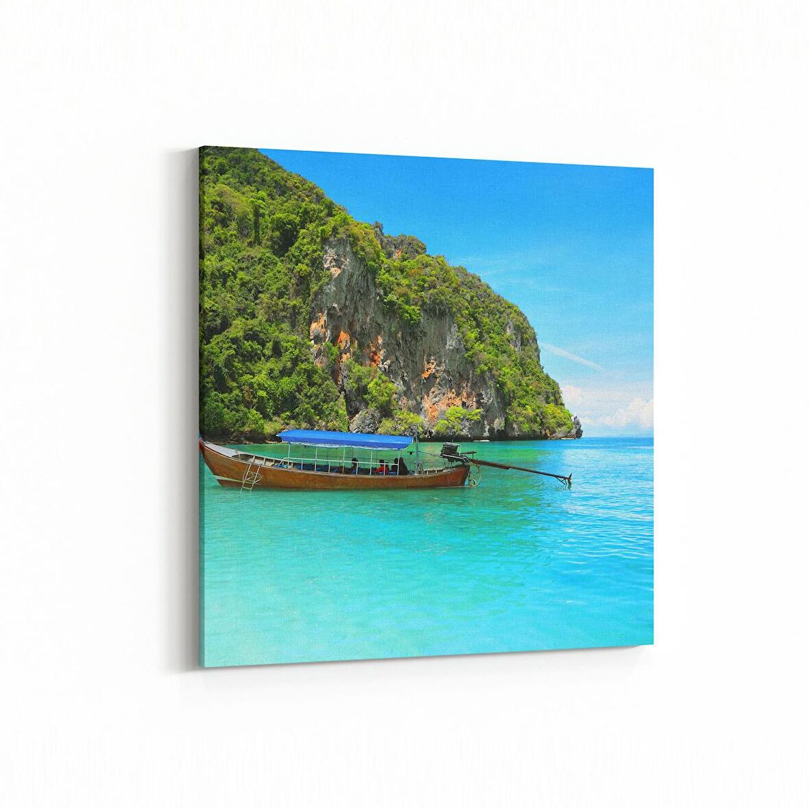 Olla 16498K Kumsal / Sahil Görseli Kare Kanvas Tablo (Ölçü: 25X25)