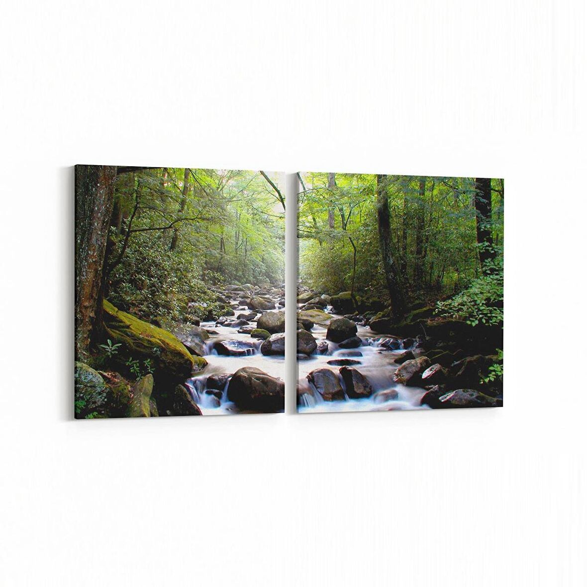 Olla 14033K2Y Doğa / Manzara Görseli Kare 2'li Yatay Kanvas Tablo (Ölçü: 85X40)