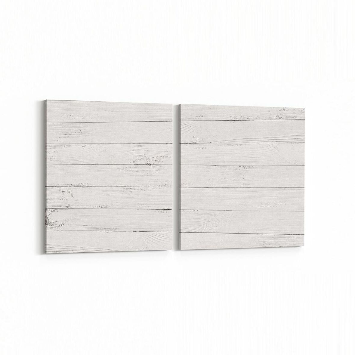 Olla 12012K2Y Ahşap Desen Görseli Kare 2'li Yatay Kanvas Tablo (Ölçü: 65X30)