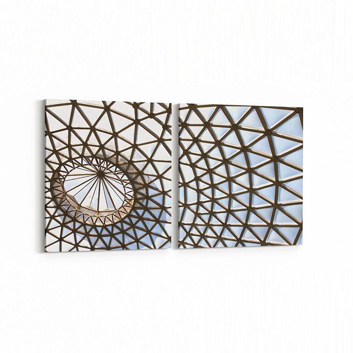 Olla 10125K2Y Abstract Görsel Kare 2'li Yatay Kanvas Tablo (Ölçü: 125X60)