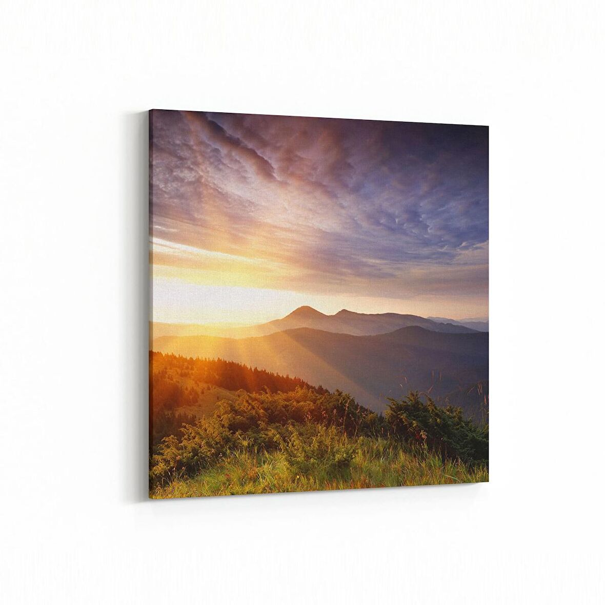 Olla 16108K Günbatımı Görseli Kare Kanvas Tablo (Ölçü: 25X25)