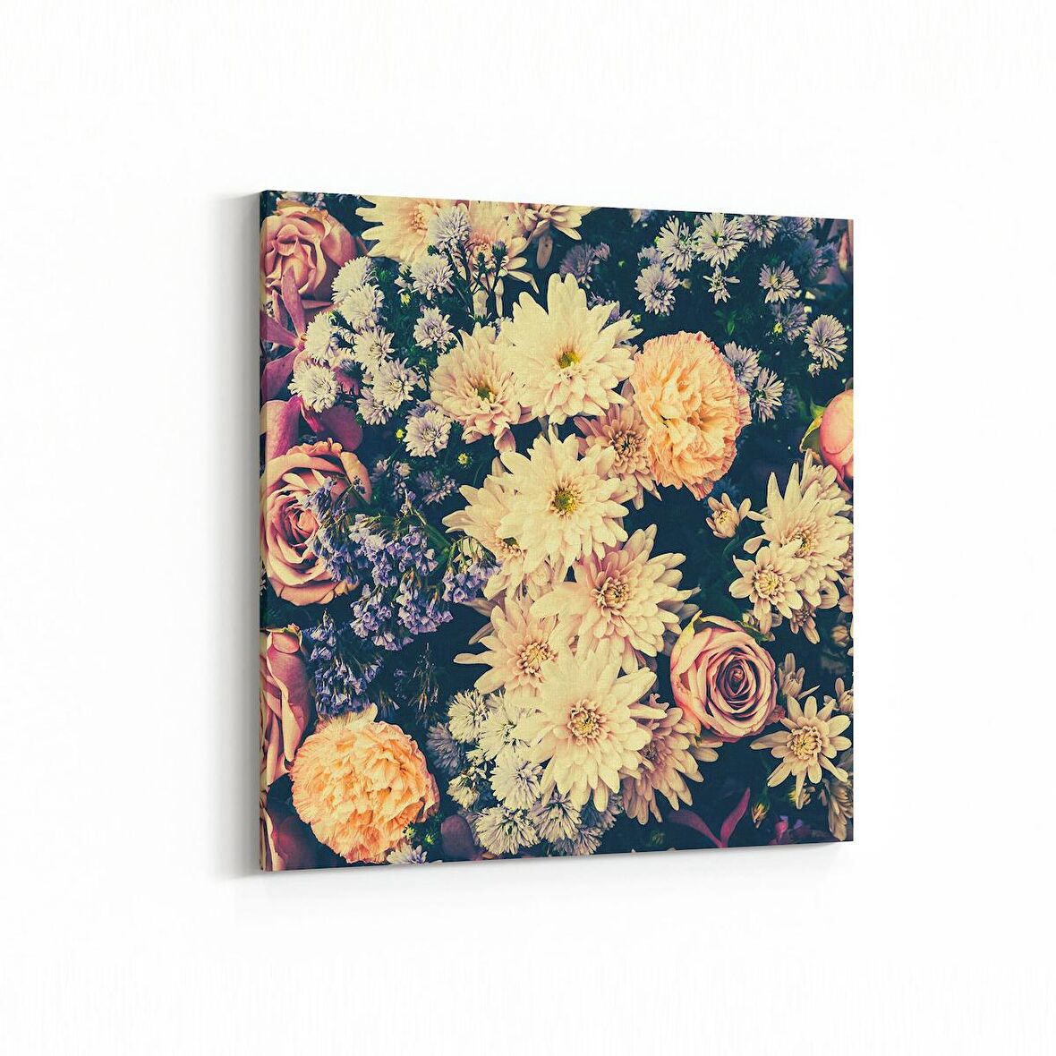 Olla 11778K Çiçek Görseli Kare Kanvas Tablo (Ölçü: 30X30)