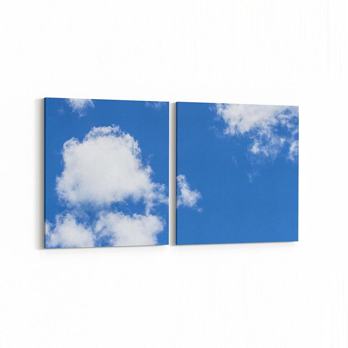 Olla 15523K2Y Gökyüzü Bulut Görseli Kare 2'li Yatay Kanvas Tablo (Ölçü: 145X70)