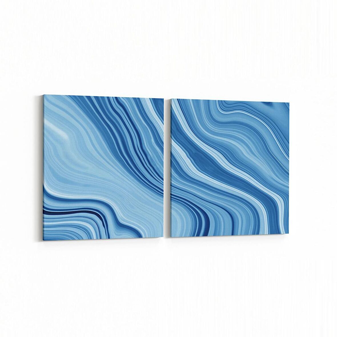 Olla 16653K2Y Mermer Desen Görsel Kare 2'li Yatay Kanvas Tablo (Ölçü: 145X70)