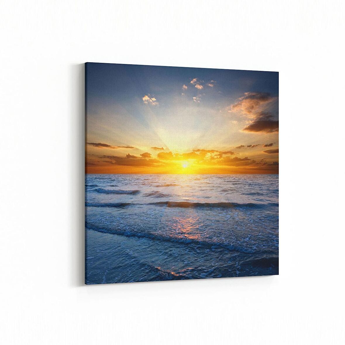 Olla 16113K Günbatımı Görseli Kare Kanvas Tablo (Ölçü: 30X30)