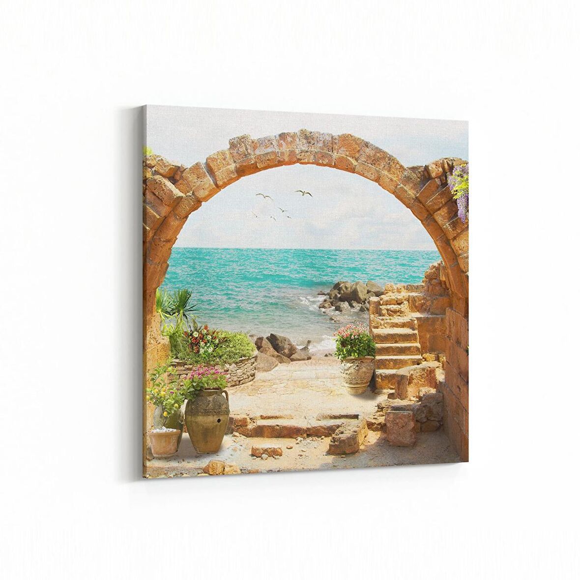 Olla 14258K Doğa / Manzara Görseli Kare Kanvas Tablo (Ölçü: 25X25)