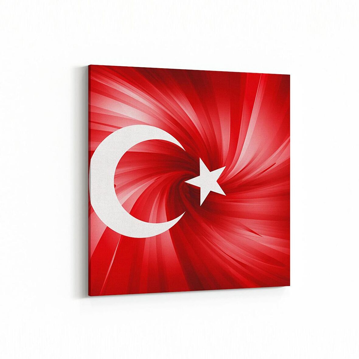 Olla 17543K Türk Bayrağı Görseli Kare Kanvas Tablo (Ölçü: 100X100)